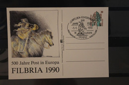 Deutschland 1990, Ganzsache 500 Jahre Post In Europa, Wertstempel Sehenswürdigkeiten, SST - Cartoline Private - Usati