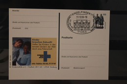 Deutschland 1999, Ganzsache Kindernothilfe, Wertstempel Sehenswürdigkeiten; SST UPU - Cartes Postales Privées - Oblitérées