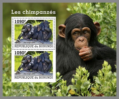 BURUNDI 2022 MNH Chimpanzees Schimpansen Chimpanzes S/S - OFFICIAL ISSUE - DHQ2205 - Chimpanzees