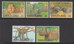 2017 Swaziland Big 5 Lion Cats Elephants Rhino  Complete Set Of 5 MNH - Swaziland (1968-...)