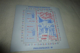 BF 3 "BICENTENAIRE DE LA REVOLUTION FRANCAISE" PHILEXFRANCE 89 (cote Yvert 2022 11.50 Euros) - Blocks & Sheetlets