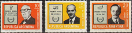 Argentinien 1976 - MiNr. 1281-83 ** / "Nobelprize - Dr. B. Houssay, Dr. Louis Leloir, Dr. Carlos Saavedra Lamas". - Nobel Prize Laureates