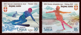 Serbia 2022 XXIV Winter Olympic Games Beijing 2022 Sports Skating Skiing Set MNH - Invierno 2022 : Pekín