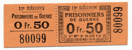 1914-1918 // Bon De Prisonnier De Guerre // 13 ème REGION // 50 Centimes - Other & Unclassified