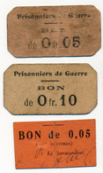 1914-1918 // P.O.W. // Bon De Prisonnier De Guerre // 3 Bons - Otros & Sin Clasificación