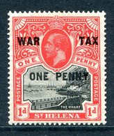 Saint Helena 1916 War Tax Stamp - 1d On 1d Black & Scarlet HM (SG 87) - St. Helena