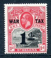 Saint Helena 1919 War Tax Stamp - 1d On 1d Black & Carmine-red HM (SG 88) - St. Helena