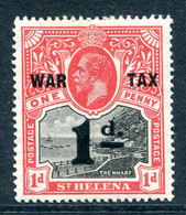 Saint Helena 1919 War Tax Stamp - 1d On 1d Black & Carmine-red HM (SG 88) - St. Helena