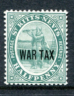 St Kitts & Nevis 1916 War Tax Stamp - ½d Dull Blue-green HM (SG 22) - St.Christopher-Nevis & Anguilla (...-1980)