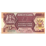 Billet, Uganda, 5 Shillings, 1987, KM:15, NEUF - Ouganda