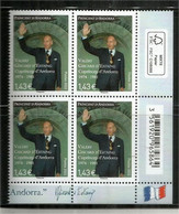 2022. Hommage à Valery Giscard D'Estaing,  Co-Prince D'Andorre Entre 1974 & 1981.  Bloc De 4 Neufs ** Numéroté - Ungebraucht