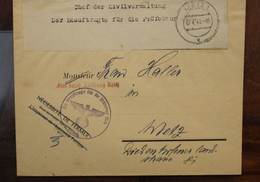 Löthringen 1944 Cover Dt Reich Besetzung Deutsche Dienstpost Frei Durch Ablösung Occupation Zivilverwaltung Lorraine - Oorlog 1939-45