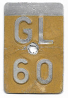 Velonummer Glarus GL 60 - Plaques D'immatriculation