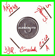 GERMANY REPUBLICA DEMOCRATICA DE ALEMANIA  AÑO 1948 ( DDR ) MONEDAS DE 5 PFENNING CECA-A MONEDA DE 19mm EMBLEMA - 5 Pfennig