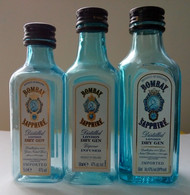 Lot De 3 Mini Bouteilles 50ml Vides : Bombay Sapphire London Dry Gin : Plastique Plastique Verre - Spirits