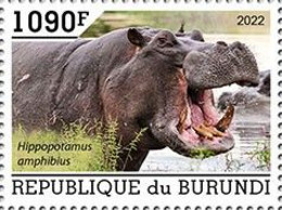 Burundi 2022, Animals, Hippo II, 1val - Ungebraucht