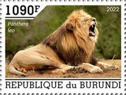 Burundi 2022, Animals, Lion II, 1val - Neufs