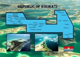 Kiribati Country Map New Postcard - Kiribati