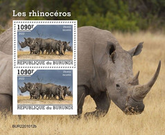 Burundi 2022, Animals, Rhino II, Block - Ungebraucht