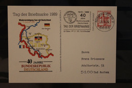 Deutschland 1989, Ganzsache Tag Der Briefmarke; 40 Jahre BRD - Cartoline Private - Usati