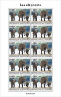 Burundi 2022, Animals, Elephants II, Sheetlet - Ungebraucht