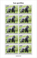 Burundi 2022, Animals, Gorillas II, Sheetlet - Neufs