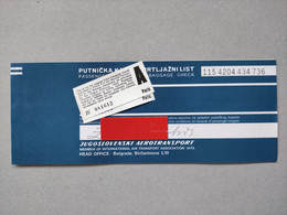 JAT - Airways Yugoslav Airlines, Return Passenger Ticket And Baggage Check 1979, Paris - Zagreb, Jugoslovenski Aerotrans - Tickets