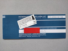 JAT - Airways Yugoslav Airlines, Return Passenger Ticket And Baggage Check 1979, Paris - Zagreb, Jugoslovenski Aerotrans - Billetes