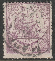 Spain 1874 Sc 206 Espana Ed 148 Yt 146 Used Madrid Cancel - Oblitérés