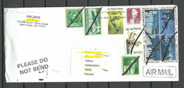 USA 2021 Cover To ESTONIA NB! Stamps Cancelled By Hand - Cartas & Documentos