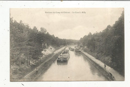 Cp , Bateau , Péniches , 51 , Le Canal à BILLY , Environs Du CAMP DE CHALONS , Vierge - Houseboats