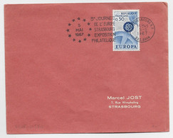 FRANCE EUROPA 30C SEUL LETTRE COVER BRIEF MEC STRASBOURG 5.5.1967 3E JOURNEE DE L'EUROPE - 1967