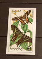 STAFFA SCOTLAND BUTTERFLIES BLOCK IMPERFORED MNH - Farfalle