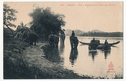 CPA - ANNAM - Hué - Eléphants Traversant Une Rivière - Vietnam
