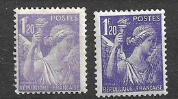 France N° 651 Mauve Et 651 Violet Neufs  * *  B/TB Voir Scans   - Nuevos