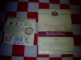 Étiquette De Vin Bergerac  Millésime 2013 Les Chais Beaucairois à Beaucaire - Bergerac