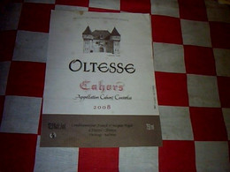 Étiquette De Vin Millésime 2008 Cahors Jean Et Jacque Rigal " Oltesse" - Cahors