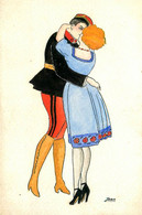 JEAN Jean * CPA Illustrateur Art Déco Art Nouveau Jugendstil ORIGINAL * Homme Militaire Et Femme * Le Baiser ! Ww1 - Other & Unclassified