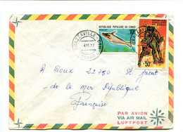 CONGO 1977 - Affranchissement Sur Lettre - Poisson / Lutte Des Bondjos - Autres & Non Classés