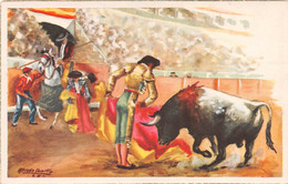 UREMATANDO UN QUITE - ARTIST ALFREDO IBARRO ~ AN OLD POSTCARD  #2202126 - Corrida