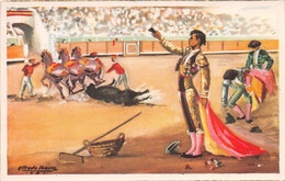 OVACION Y OREJA - ARTIST ALFREDO IBARRO ~ AN OLD POSTCARD  #2202127 - Corrida