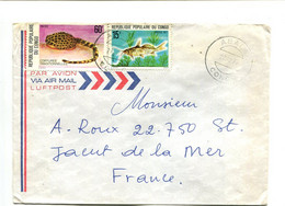 CONGO Abala 1977 - Affranchissement Sur Lettre Par Avion - Coiffe / Poisson - Andere & Zonder Classificatie