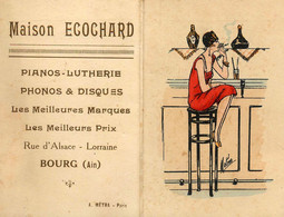 Petit Calendrier Ancien Publicitaire 1931 * Maison ECOCHARD à Bourg En Bresse Piano Phono Lutherie * Calendar Almanach - Small : 1921-40