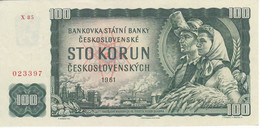 BILLETE DE CHECOSLOVAQUIA DE 100 KORUN DEL AÑO 1961 EN CALIDAD EBC (XF)  (BANKNOTE) - Tchécoslovaquie