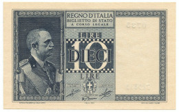 10 LIRE BIGLIETTO DI STATO VITTORIO EMANUELE III FASCIO 1944 XXII QFDS - Andere