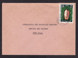 New Hebrides: Domestic Cover, 1 Stamp, Shell, Rare Real Use (roughly Opened At Back) - Other & Unclassified