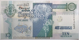 Seychelles - 10 Roupies - 2016 - PICK 52a - NEUF - Seychellen