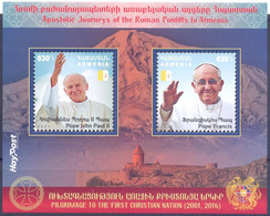 2021. Armenia, Pastoral Visit Of Pope John Paul II And Pope Francis To Armenia, S/s, Mint/** - Armenië