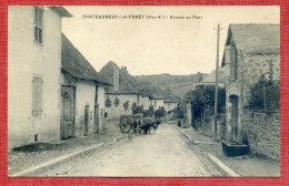 CPA 87 CHATEAUNEUF La FORÊT  Avenue Du Pont - Animation Attelage - Chateauneuf La Foret