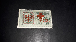 01AL39 OCCUP. STRANIERA 2'' GUERRA OCC. TEDESCA LUBIANA 1944 PRO CROCE ROSSA ESPR. D'ITALIA SOPRAST. LIRE 1,25+50 L. "X" - Ocu. Alemana: Lubiana